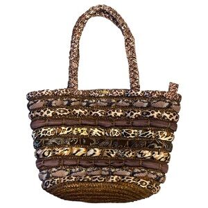 Cappelli Straworld Animal Print Woven Bag / Tote